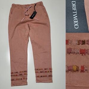 NEW XL DRIFTWOOD embroidered Terra Cotta stretch joggers pants EXTRA LARGE NWT